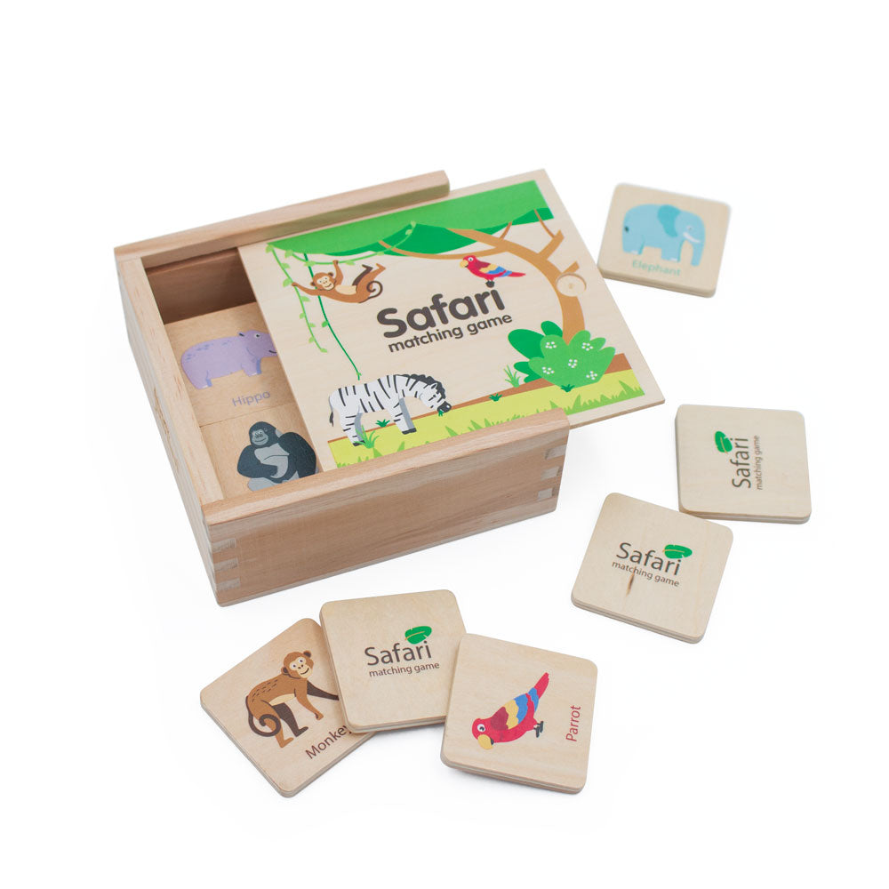 Wooden safari matching game