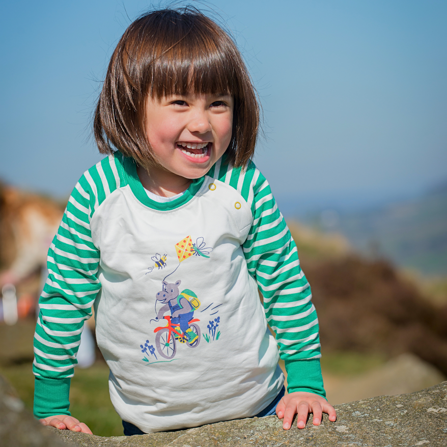 Organic Cotton Cycling Hippo Top | Ducky Zebra