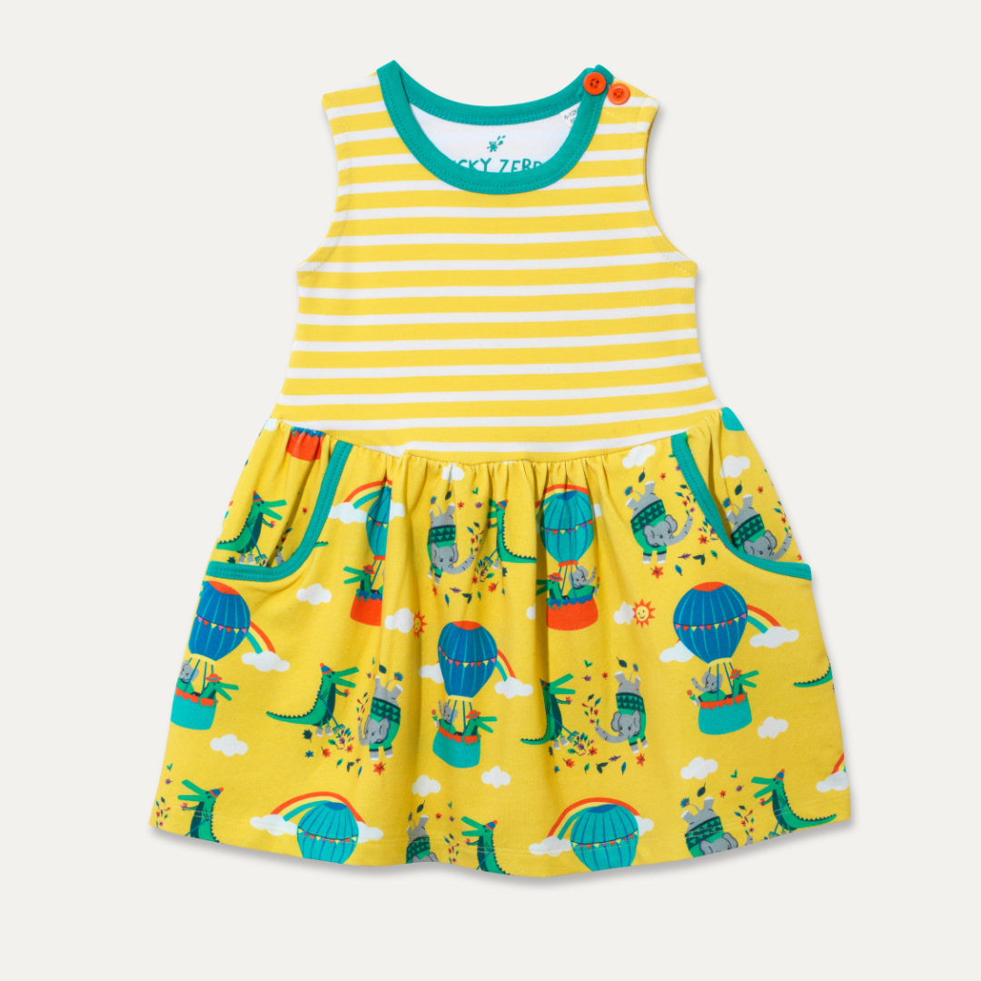 Hot Air Balloon Sleeveless Dress | Ducky Zebra