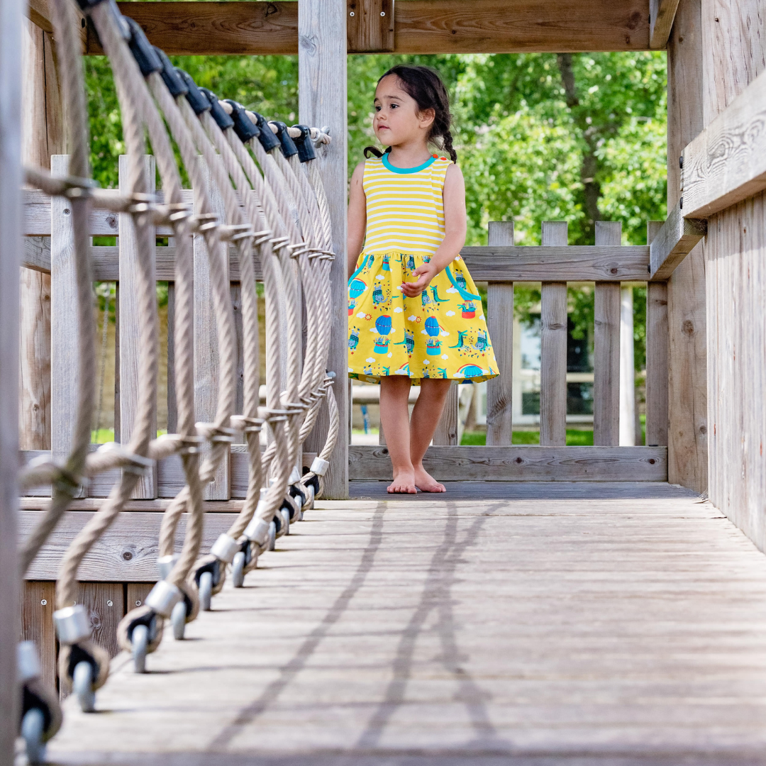 Hot Air Balloon Sleeveless Dress | Ducky Zebra