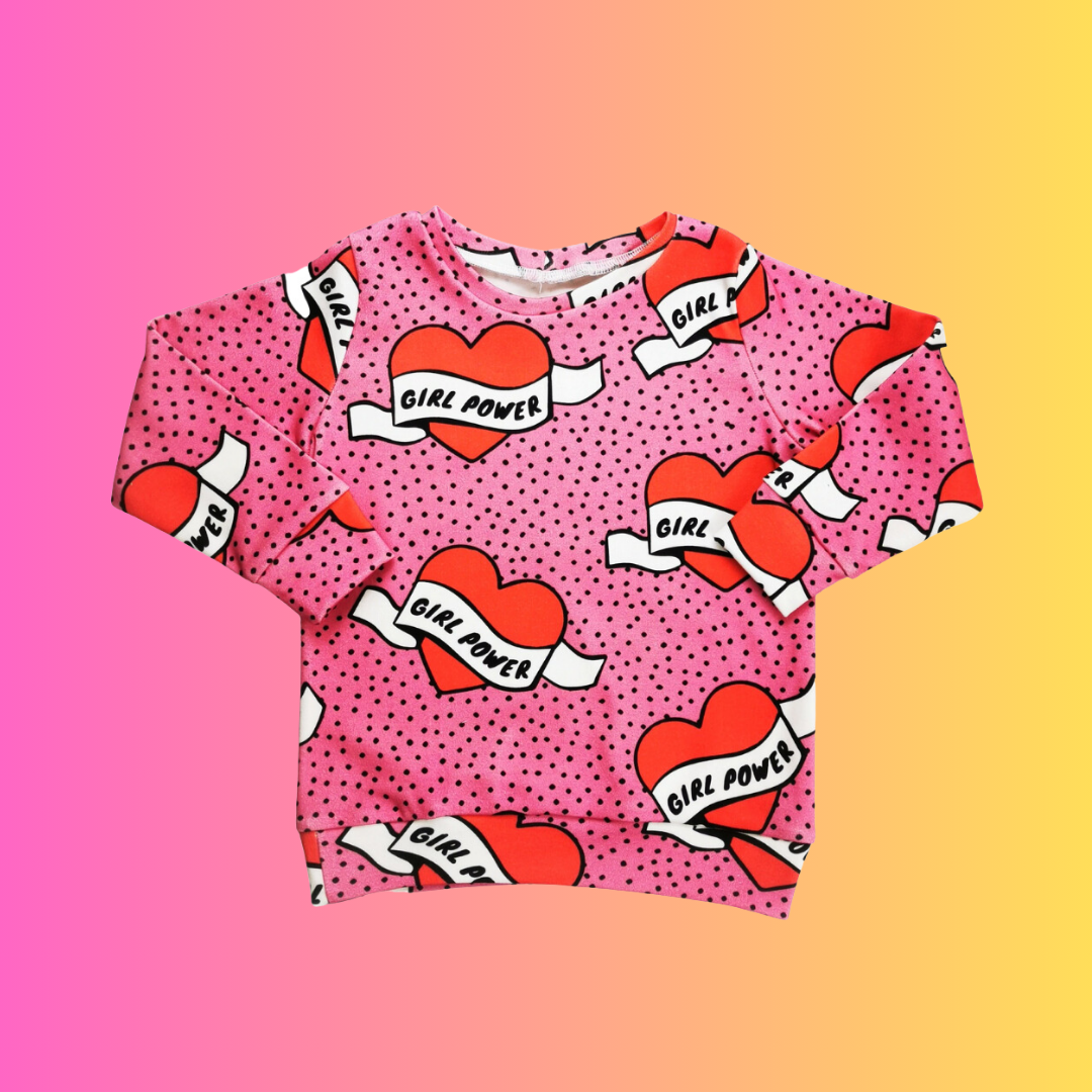 Pink Girl Power kids sweatshirt