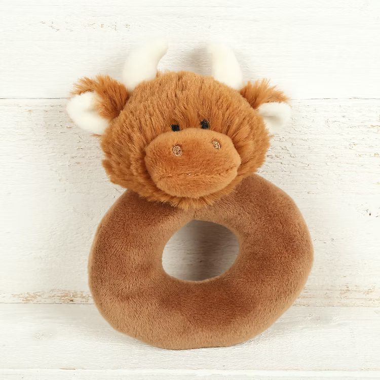 brown highland cow rattle