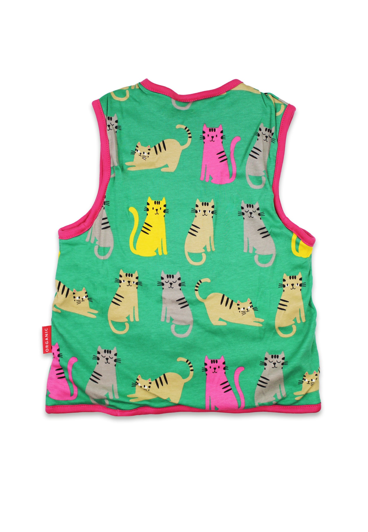 Organic Kitten Print Reversible Gilet | Toby Tiger