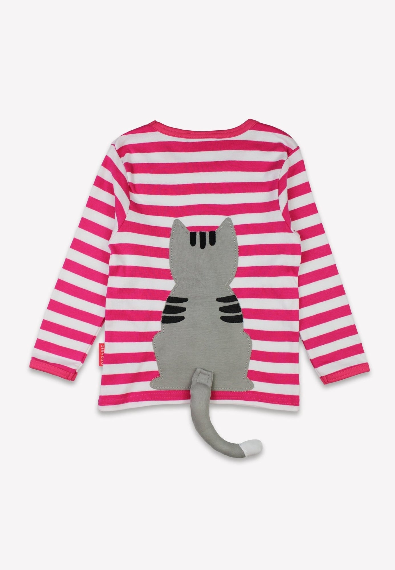 Organic Pink Kitten Applique Long Sleeved T-Shirt | Toby Tiger