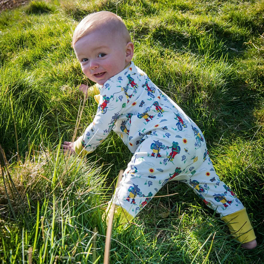 'More Moor!' Organic Cotton Zip-Up Sleepsuit | Ducky Zebra