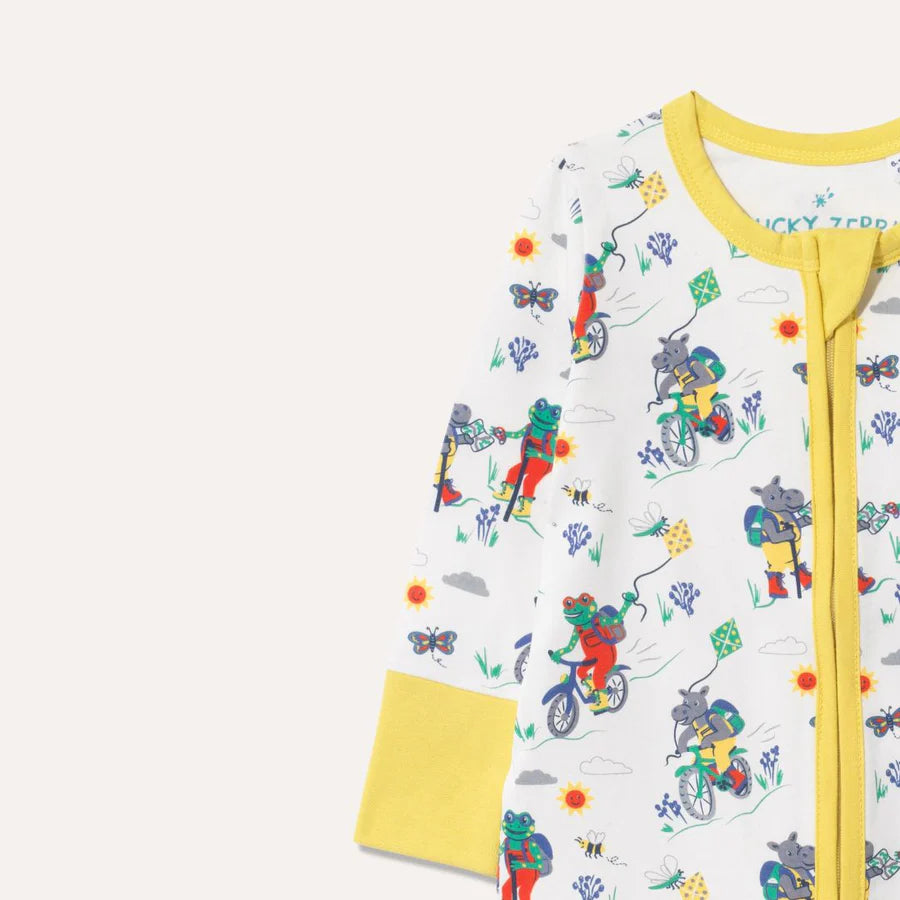 'More Moor!' Organic Cotton Zip-Up Sleepsuit | Ducky Zebra