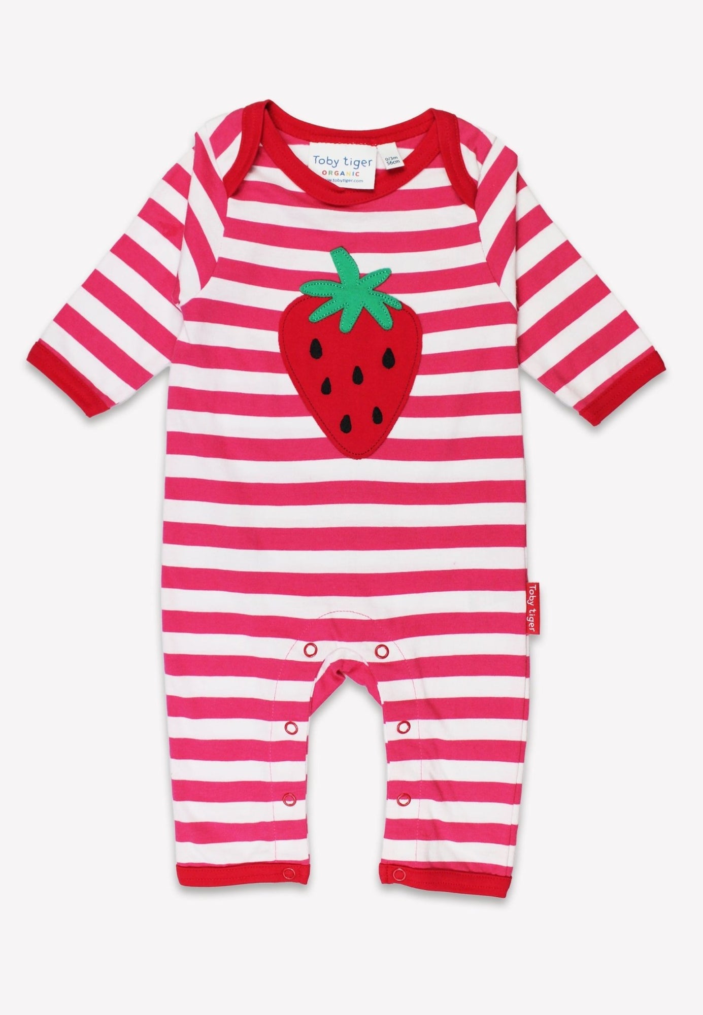 organic strawberry babygrow