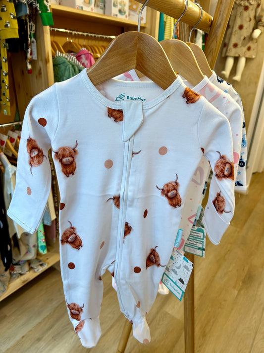Highland Cow Sleepsuit - Baby Mac