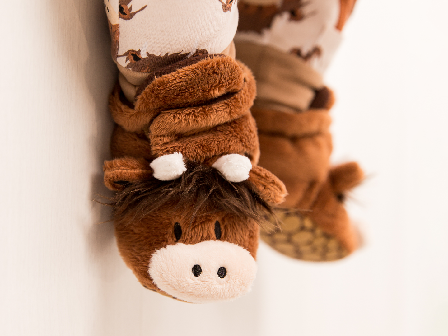 Neutral Highland Cow Booties