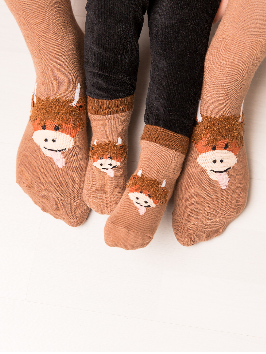Neutral Highland Cow Socks | Blade & Rose