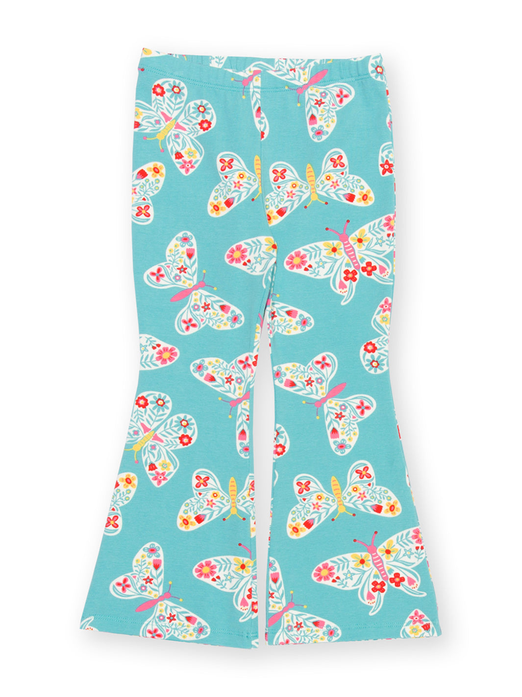 Girls flared leggings with butterfly print 