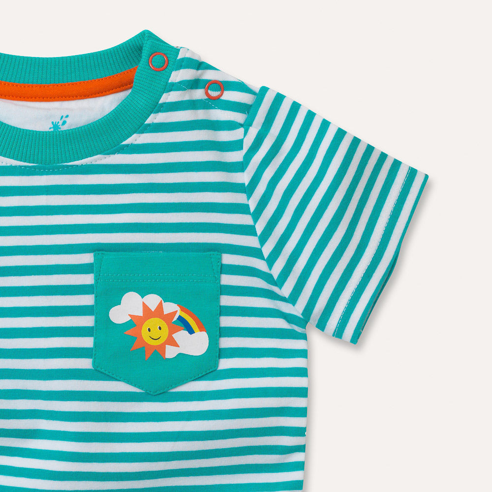 Turquoise Stripe T-Shirt | Ducky Zebra