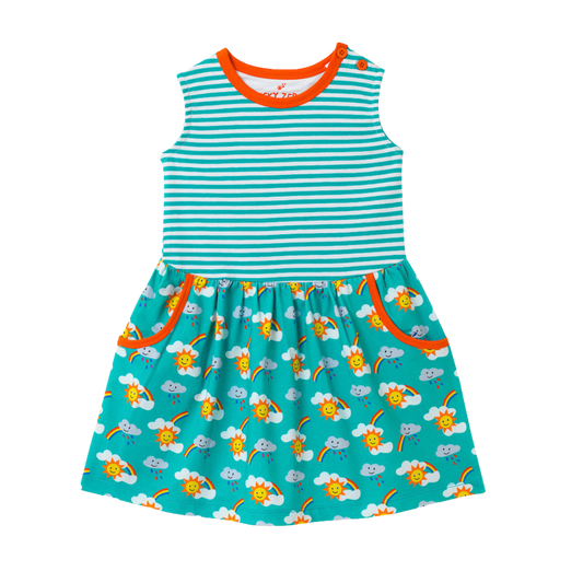 Rainbow Sleeveless Dress | Ducky Zebra