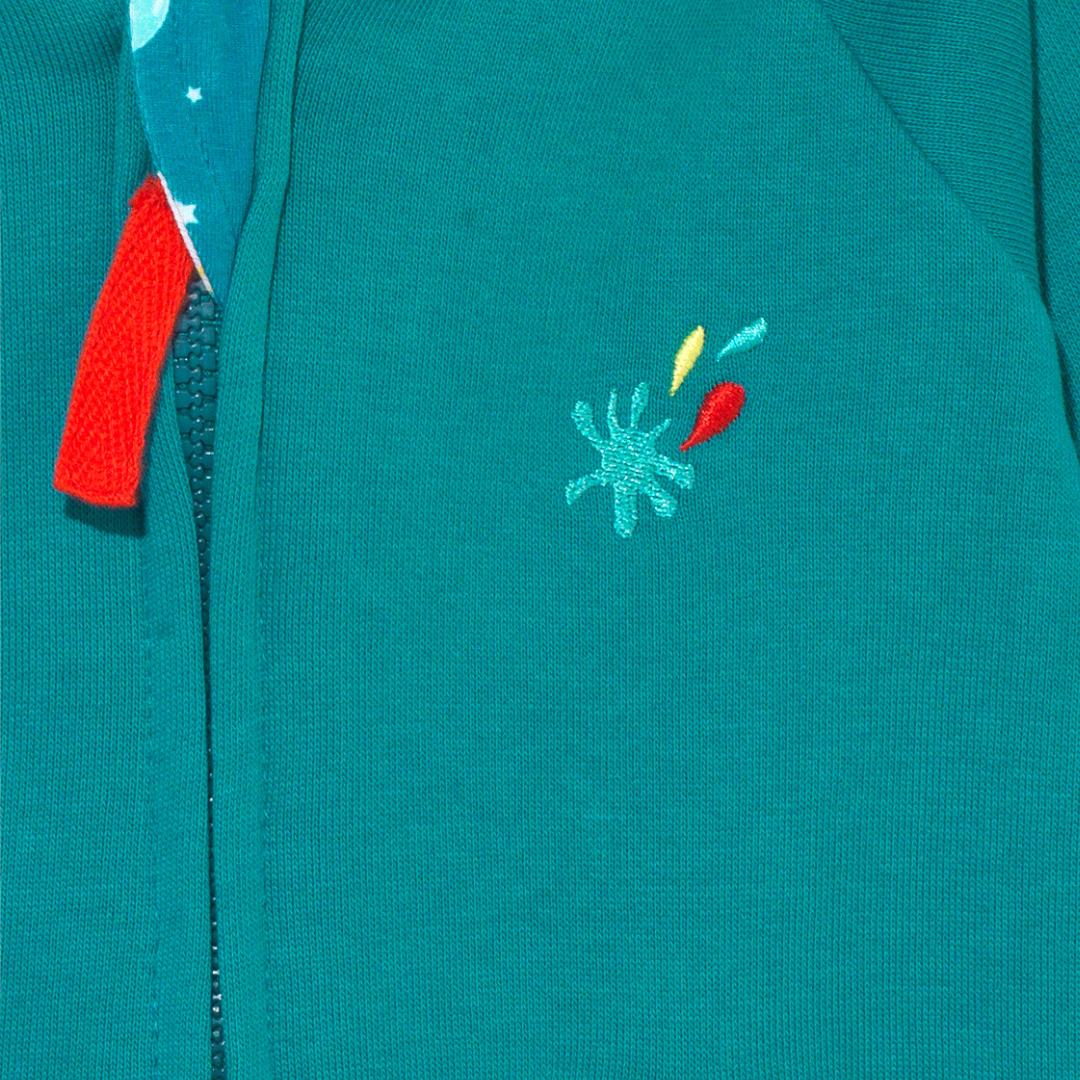 Teal Space Print Hoodie | Ducky Zebra