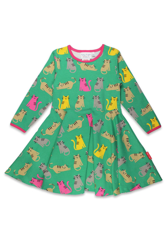 Cat print skater dress