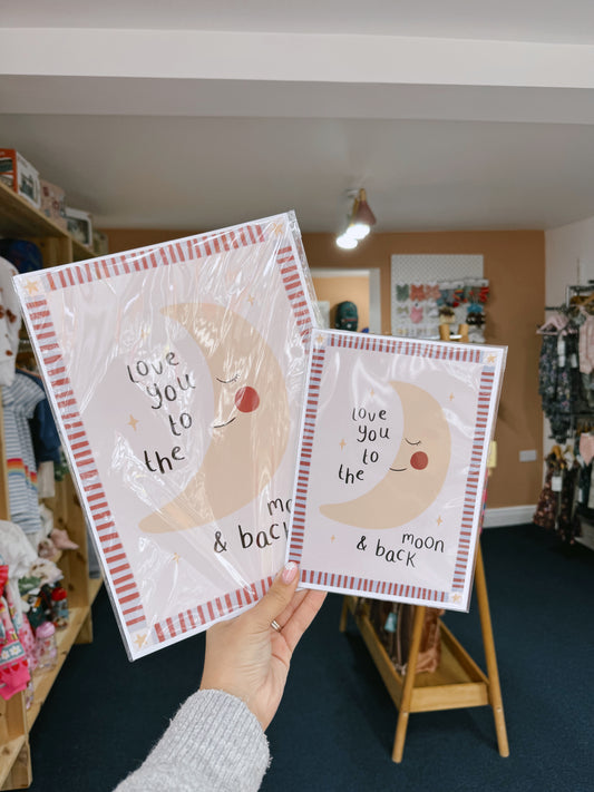 'I love you to the moon and back' Print | Periodic Prints