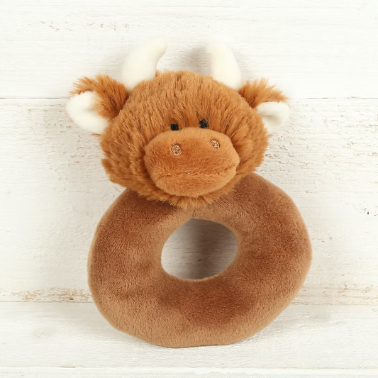 brown highland cow rattle