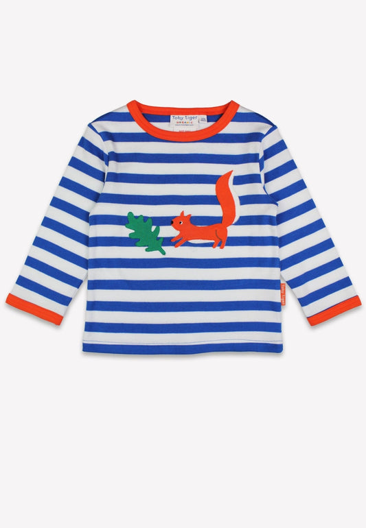 Organic Squirrel Applique Long-Sleeved T-Shirt