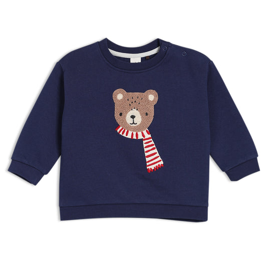 teddy bear embroidered sweatshirt