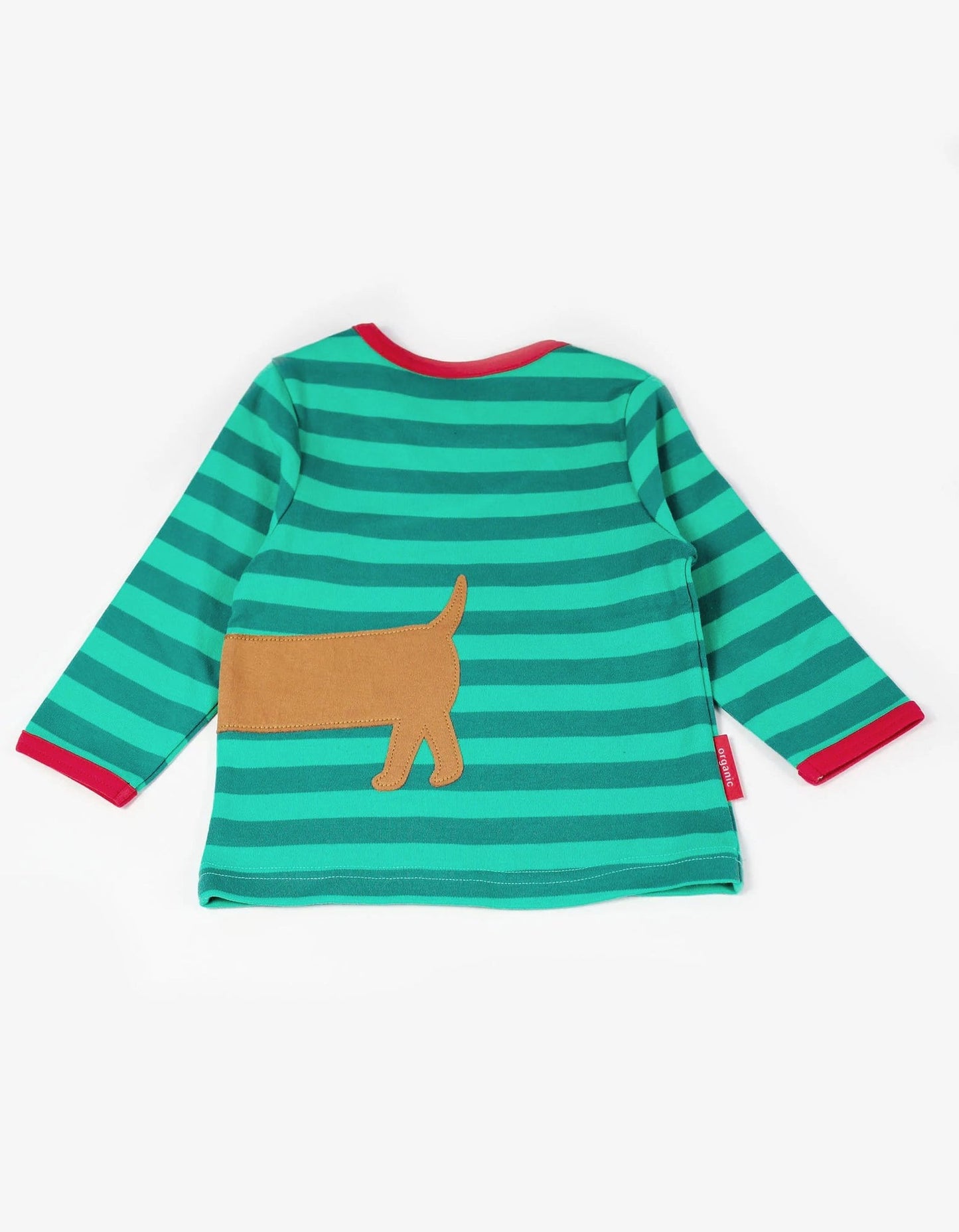 Organic Christmas Dog Applique Long-Sleeved T-Shirt | Toby Tiger