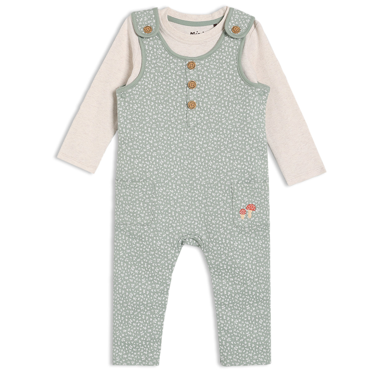 Unisex Printed Dungaree 2pc Set