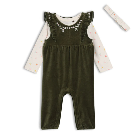floral dungaree 3pc set