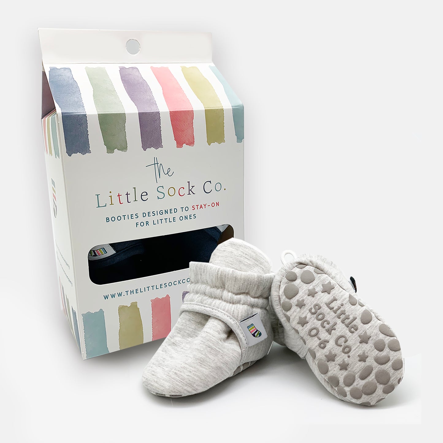 Grey Stay On Booties- Little Sock Company