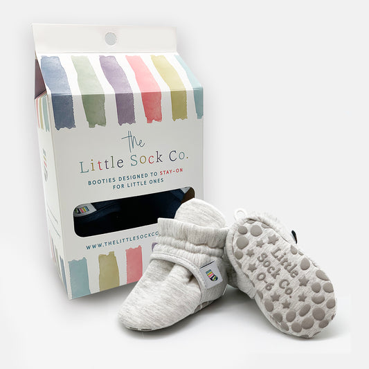 Grey Stay On Booties- Little Sock Company