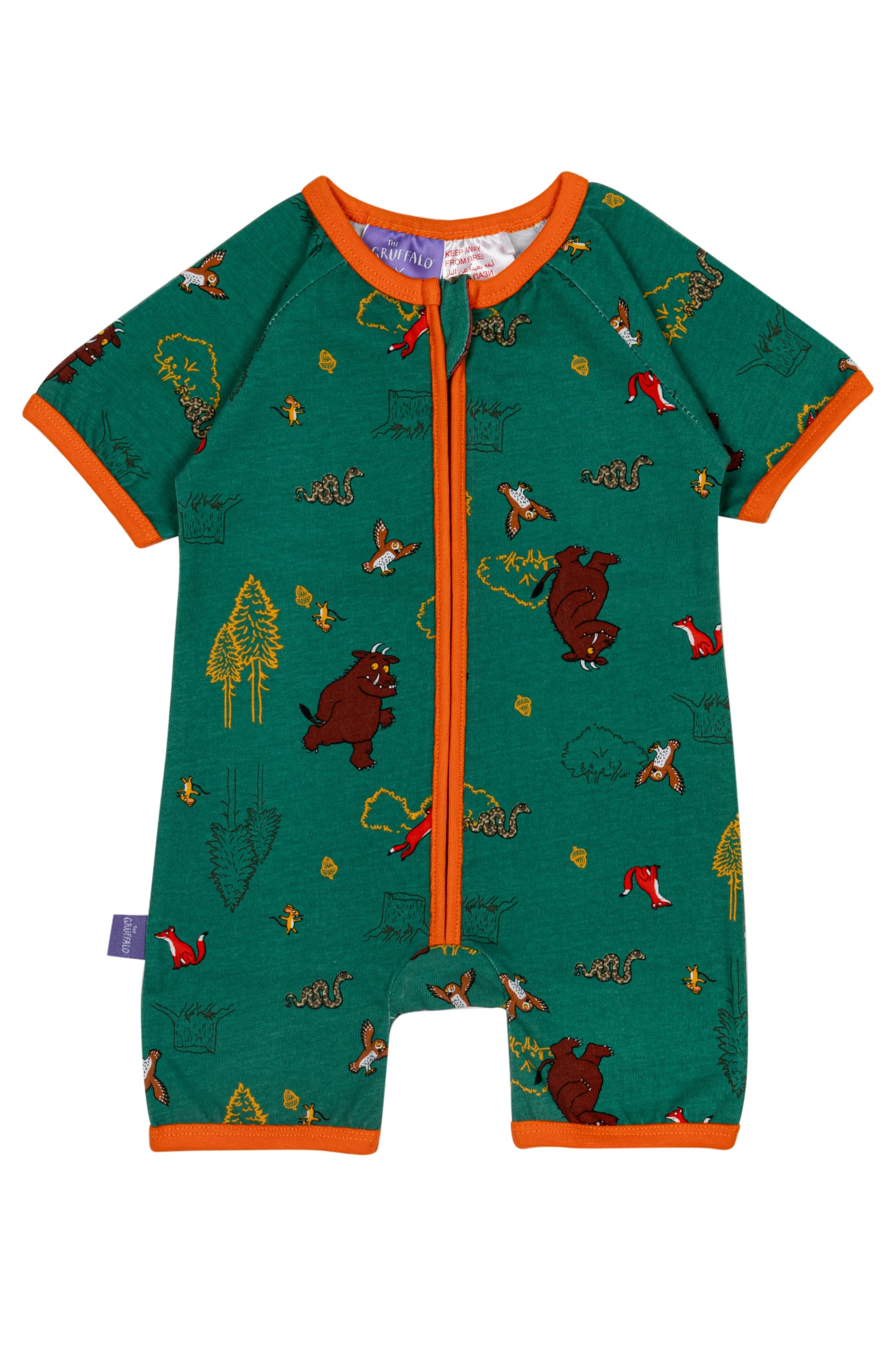 Children's romper with animal pattern on a white background