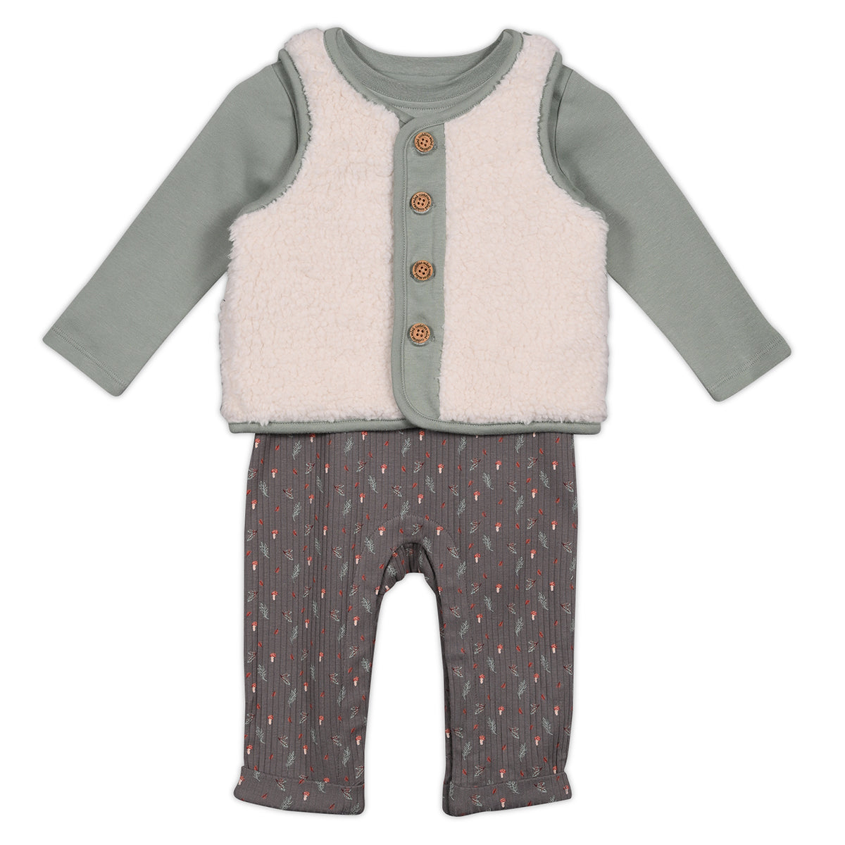 Sprig Printed Dungaree 3pc Set