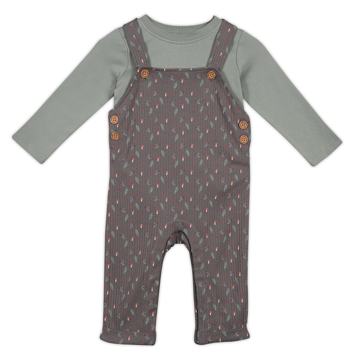 Cosy Printed Dungaree 3pc Set | Mini Cuddles