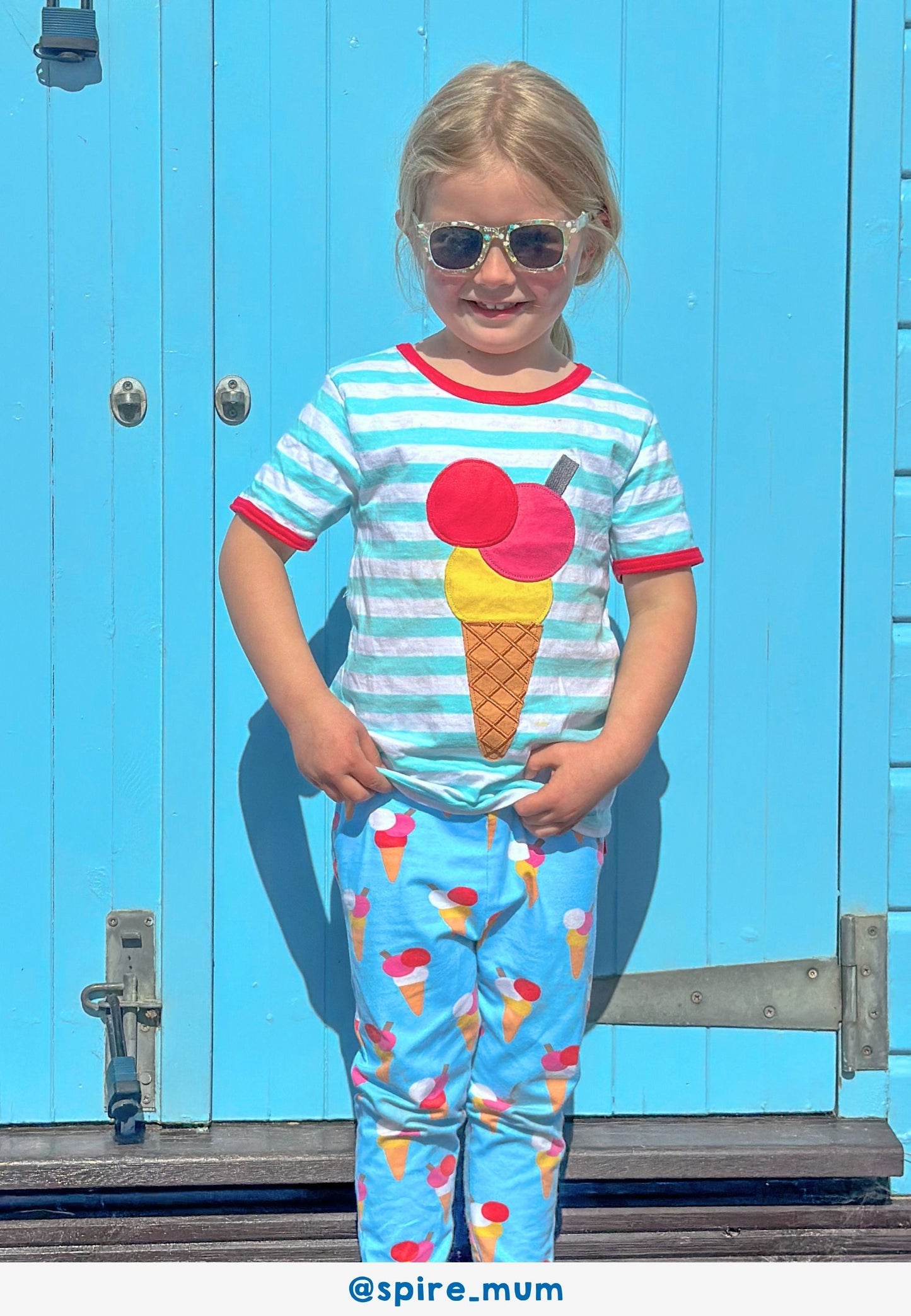 Organic Ice Cream Applique Short Sleeved T-Shirt