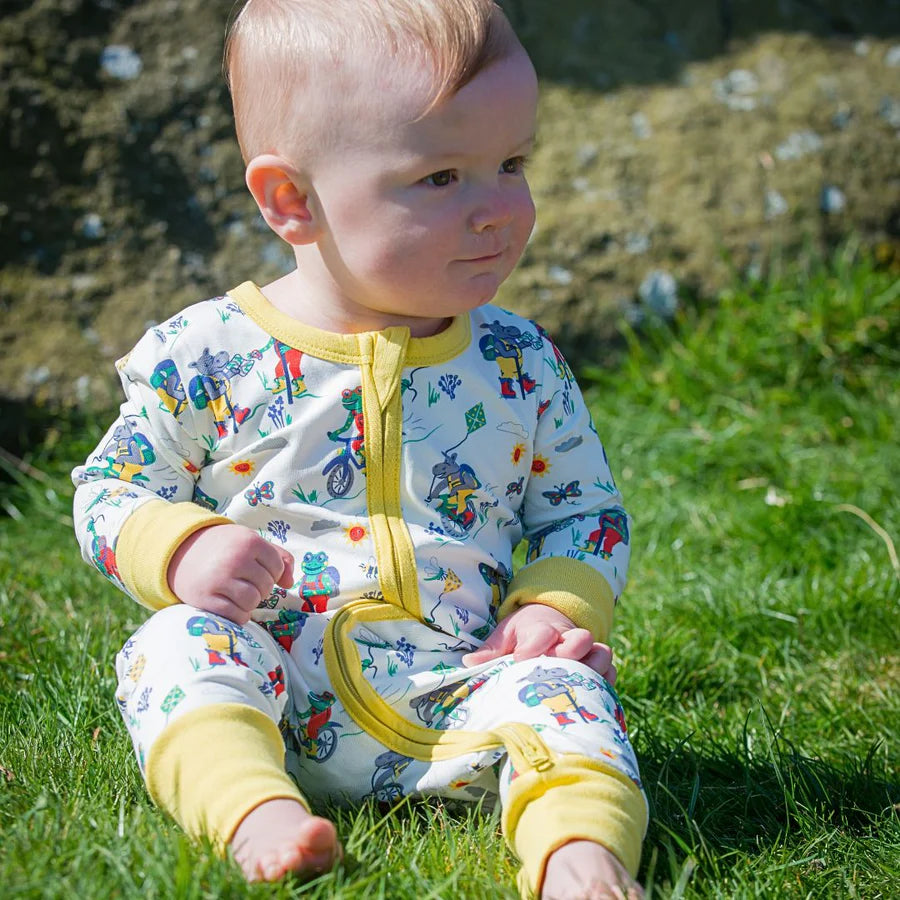 'More Moor!' Organic Cotton Zip-Up Sleepsuit | Ducky Zebra