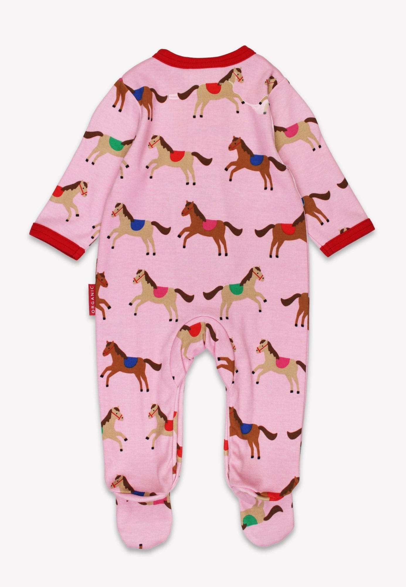 Organic Pink Pony Print Sleepsuit | Toby Tiger