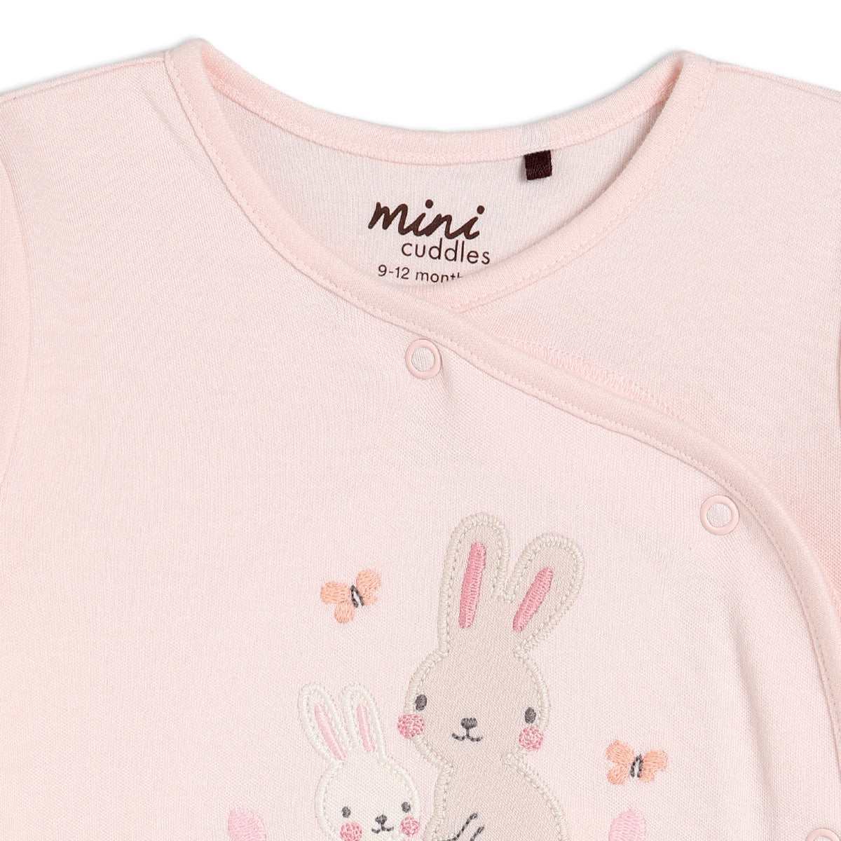 Rabbit Embroidered Sleepsuit | Mini Cuddles