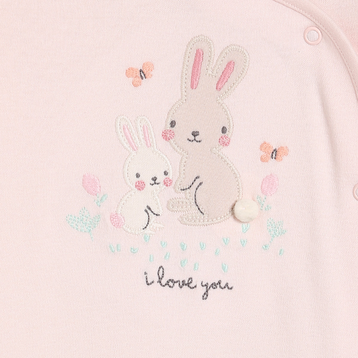 Rabbit Embroidered Sleepsuit | Mini Cuddles