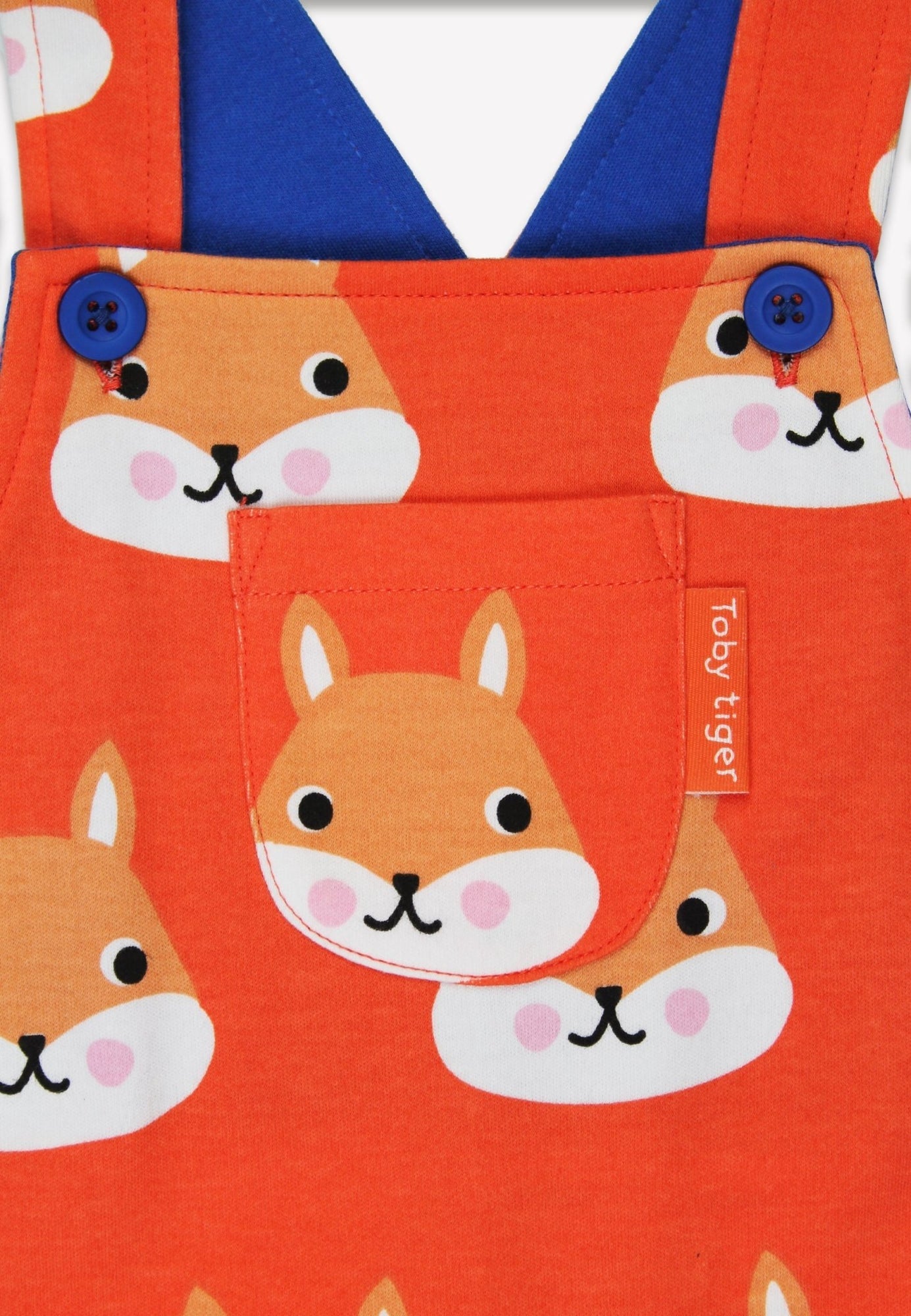 Organic Squirrel Print Dungarees | Toby Tiger