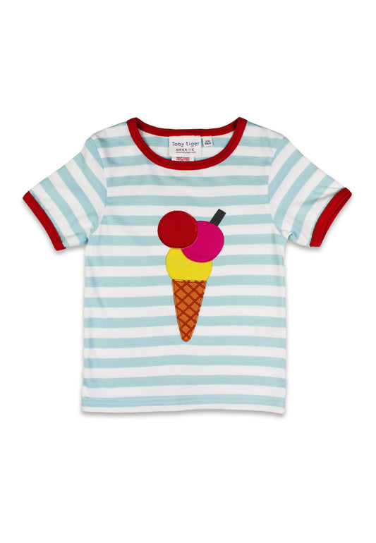 Organic Ice Cream Applique Short Sleeved T-Shirt