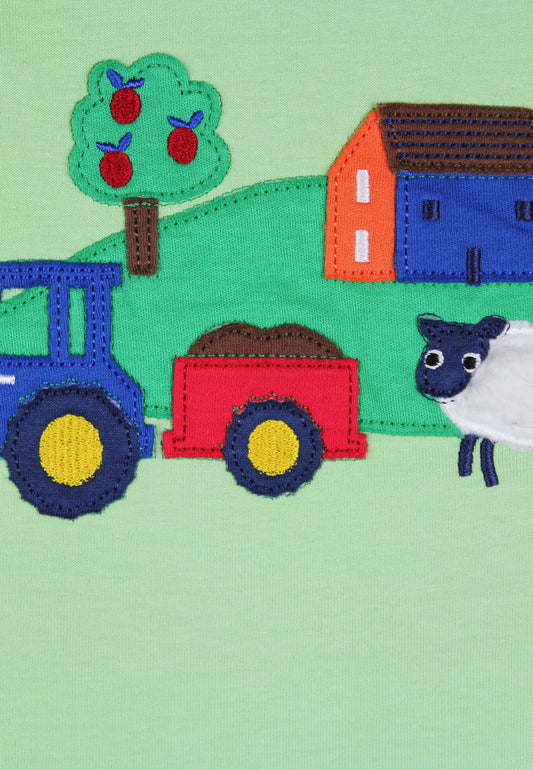 Organic Hillside Applique Short Sleeved T-Shirt | Toby Tiger