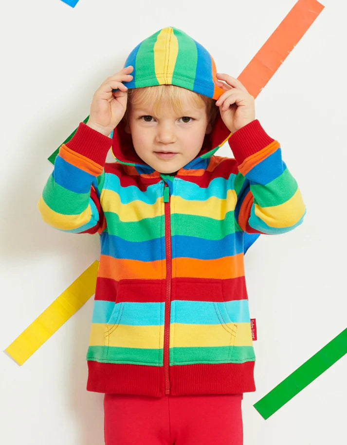Organic Multi Stripe Hoodie | Toby Tiger