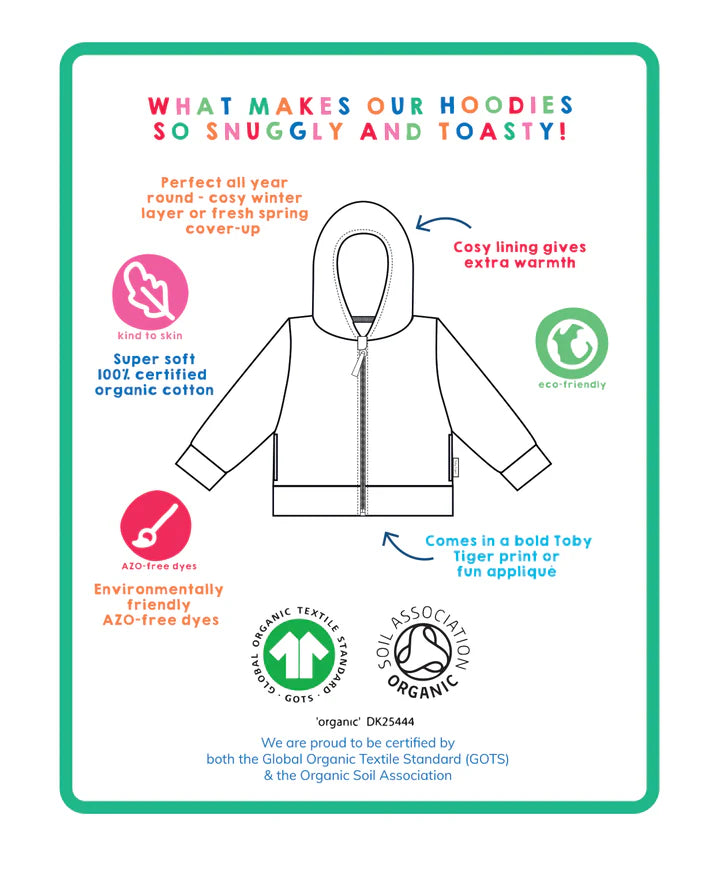 Organic Multi Stripe Hoodie | Toby Tiger
