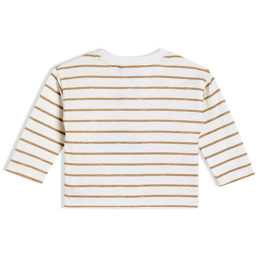 Striped Teddy Embroidered T-Shirt | Mini Cuddles