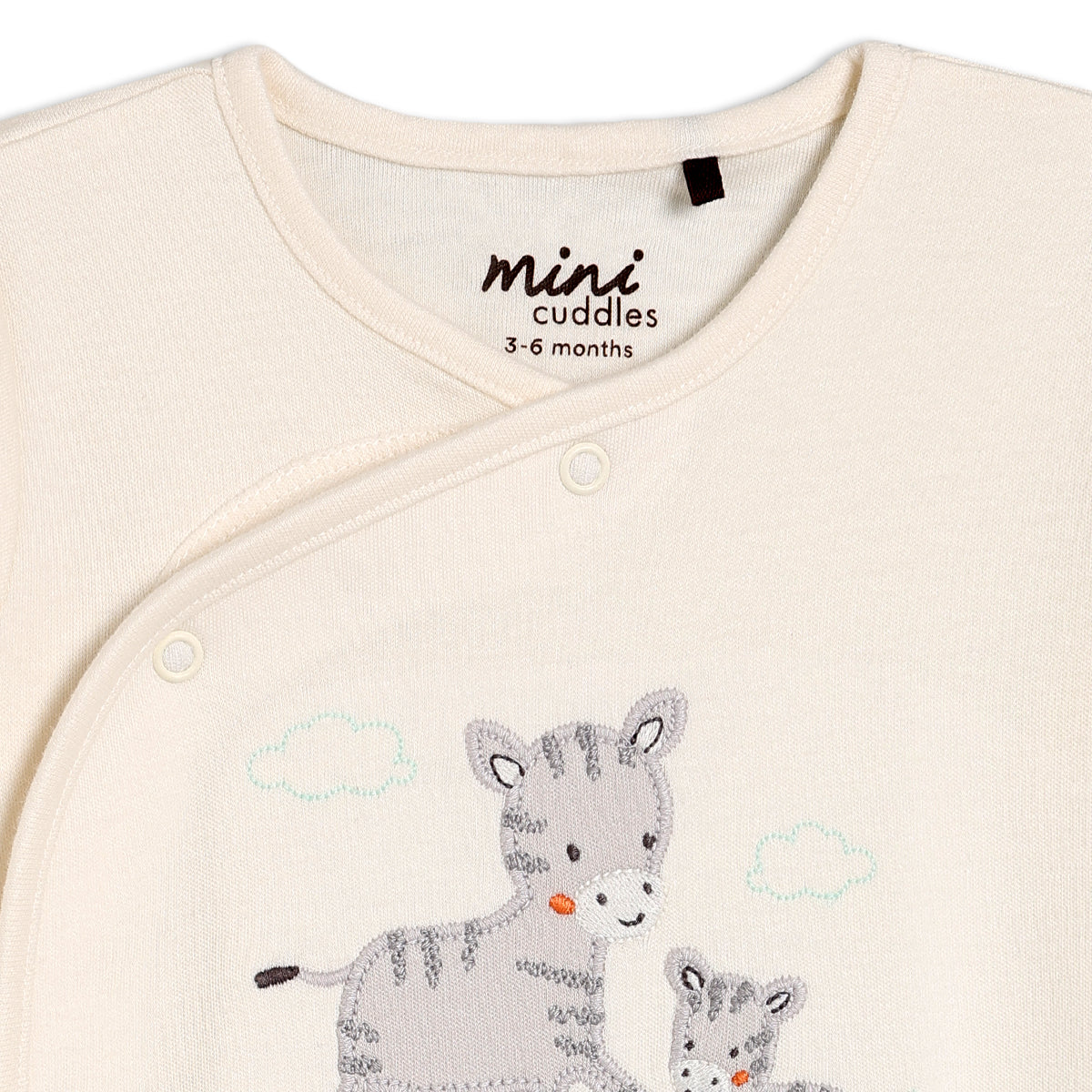 Zebra Embroidered Sleepsuit | Mini Cuddles