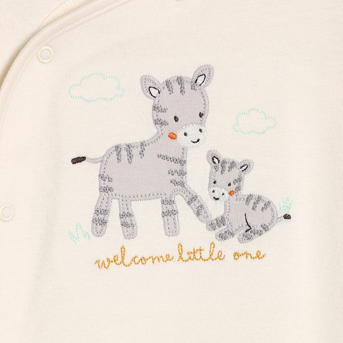 Zebra Embroidered Sleepsuit | Mini Cuddles